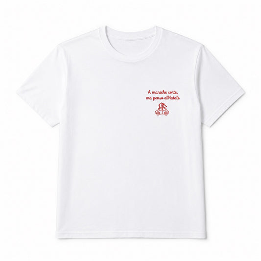 T-shirt "A maniche corte, ma penso al Natale"